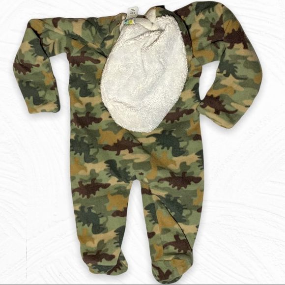 HealthTex Baby 3-6M Camo Hooded Zip-Up Footie Pajamas - Picture 5 of 6